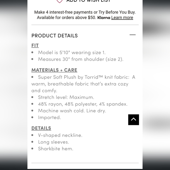 NWT TORRID SIZE 2 Super Soft Plush V-Neck Drop Shoulder Sharkbite Hem Top - Picture 12 of 12